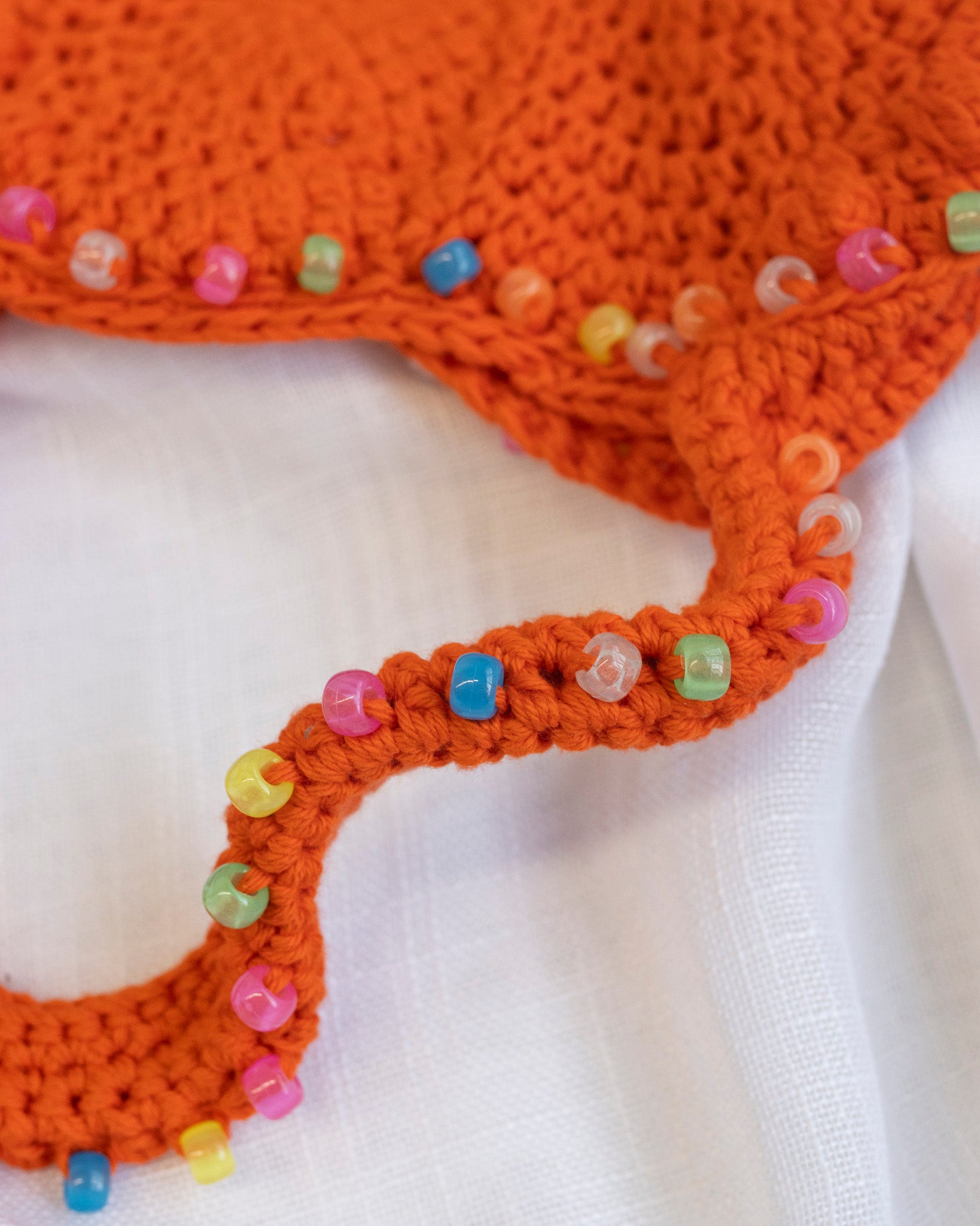 Flower Boy Ted - Orange Crochet Heart Purse