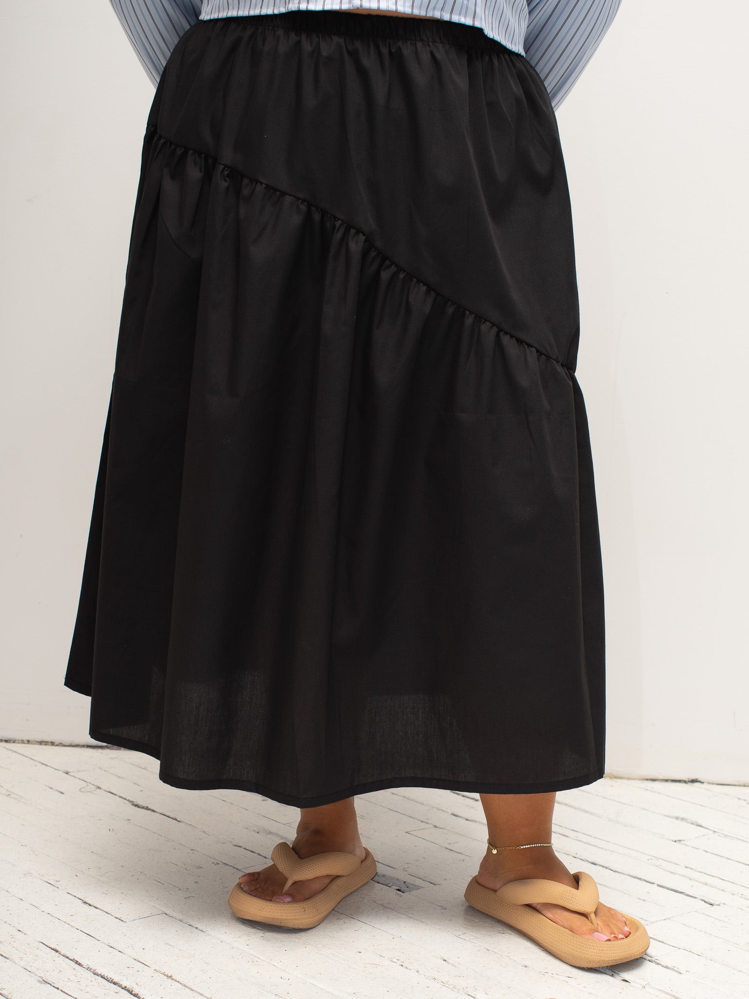 NLT - Black Danny Midi Skirt (1X-3X)