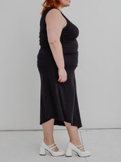 NLT - Black Asymmetrical Midi Dress