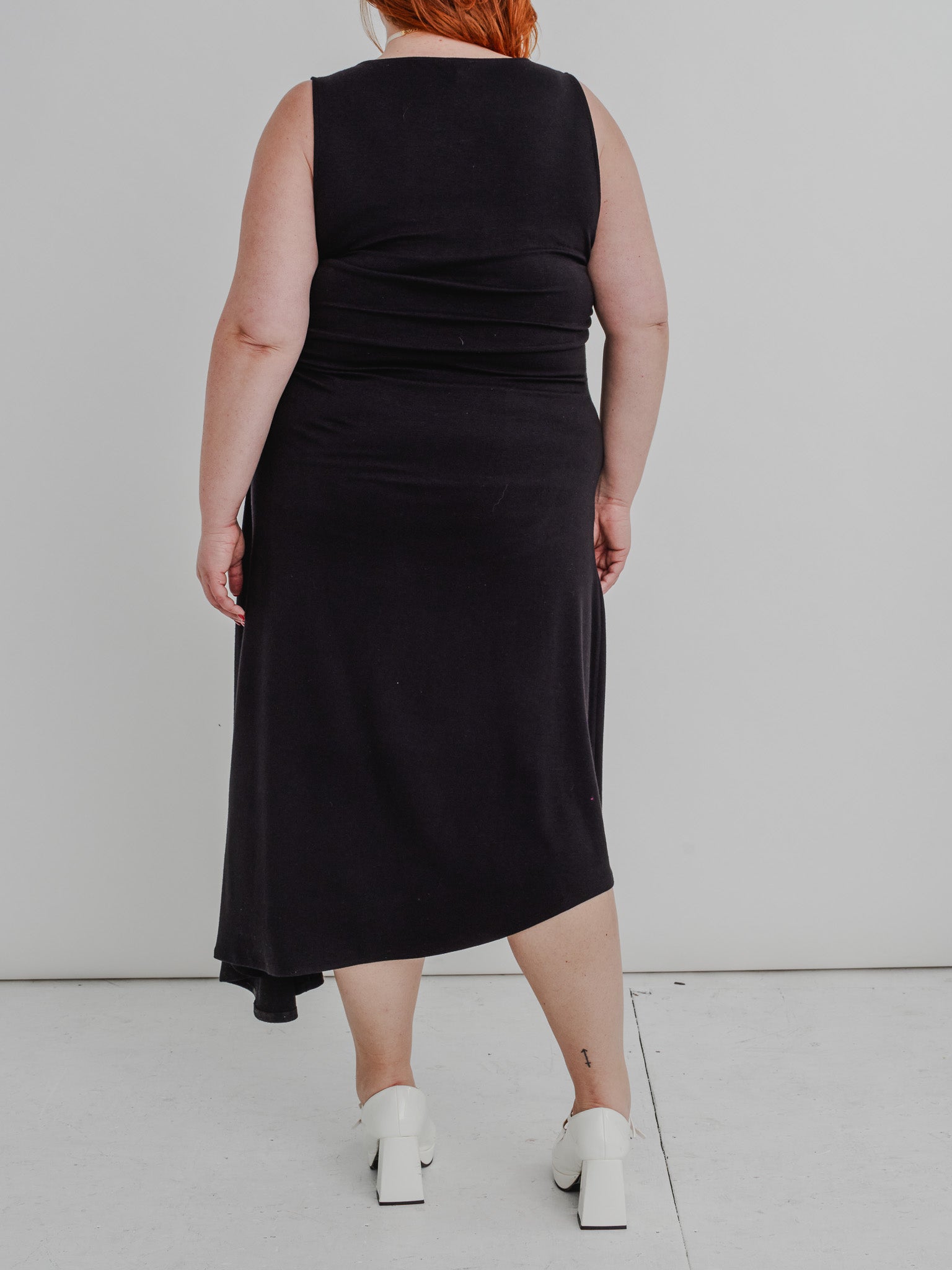 NLT - Black Asymmetrical Midi Dress