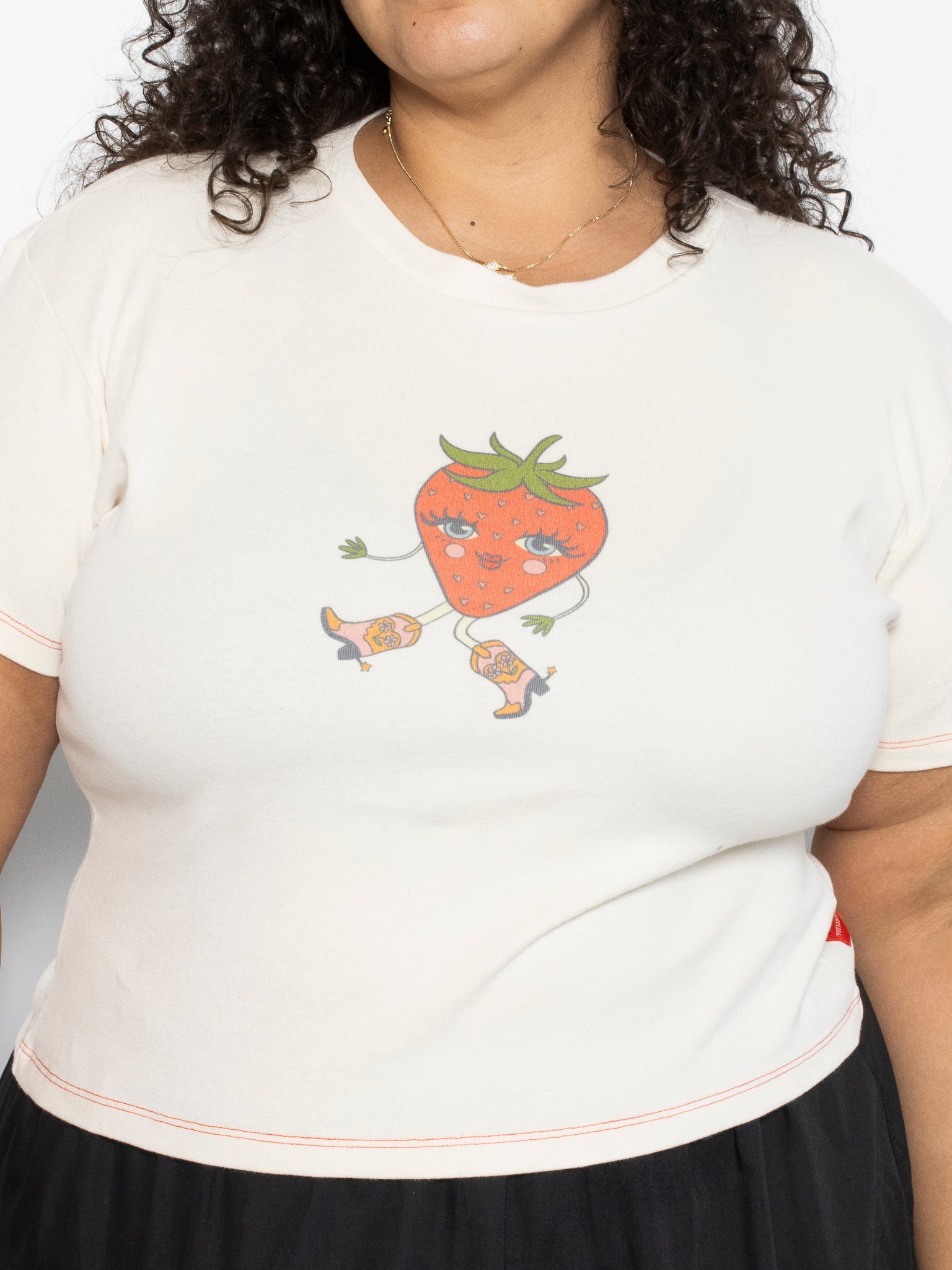 Fruit Face - Strawberry Cowgirl Baby Tee (2X)