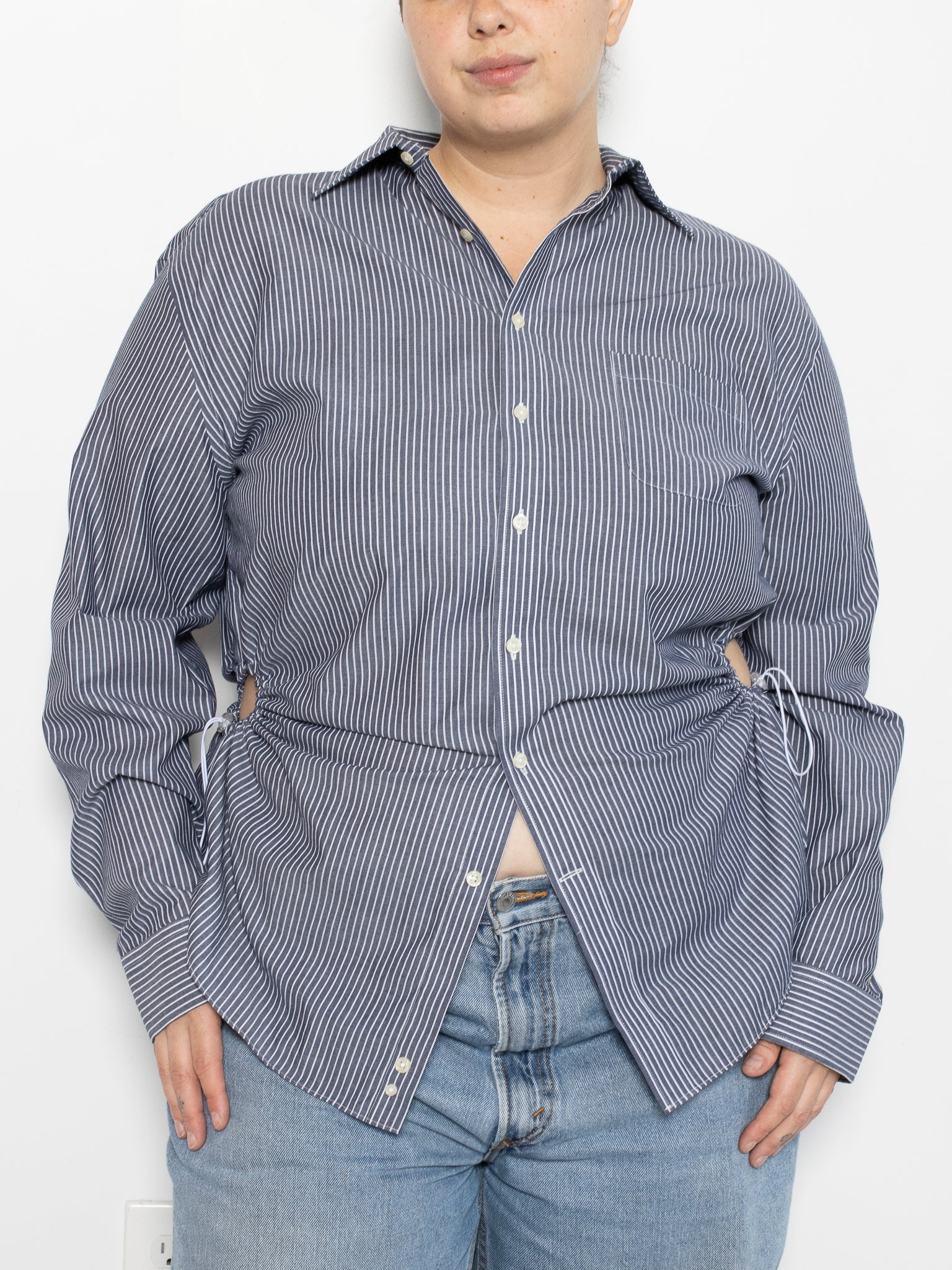 Nena Hansen - Blue Stripe Bungee Shirt (1X/2X)