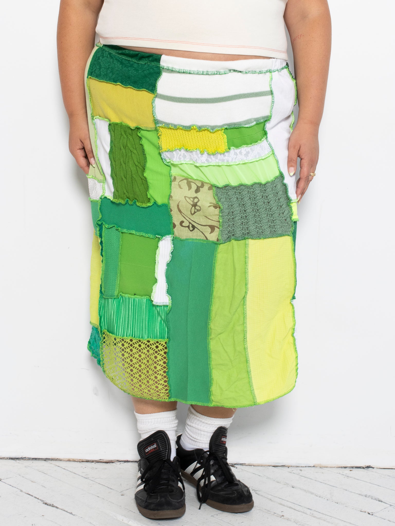 FiOT - Green Patchwork Skirt (1X-4X)