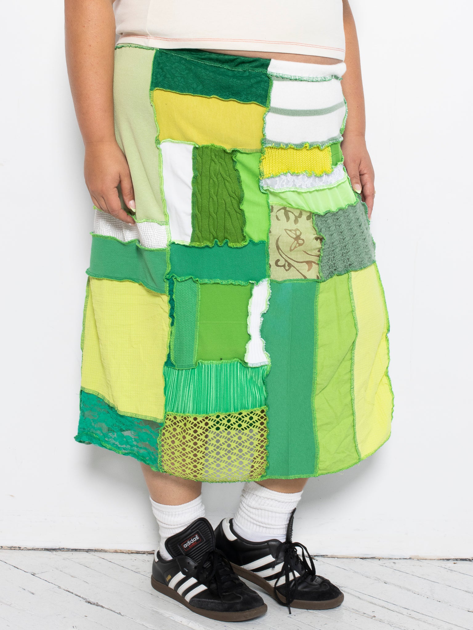 FiOT - Green Patchwork Skirt (1X-4X)