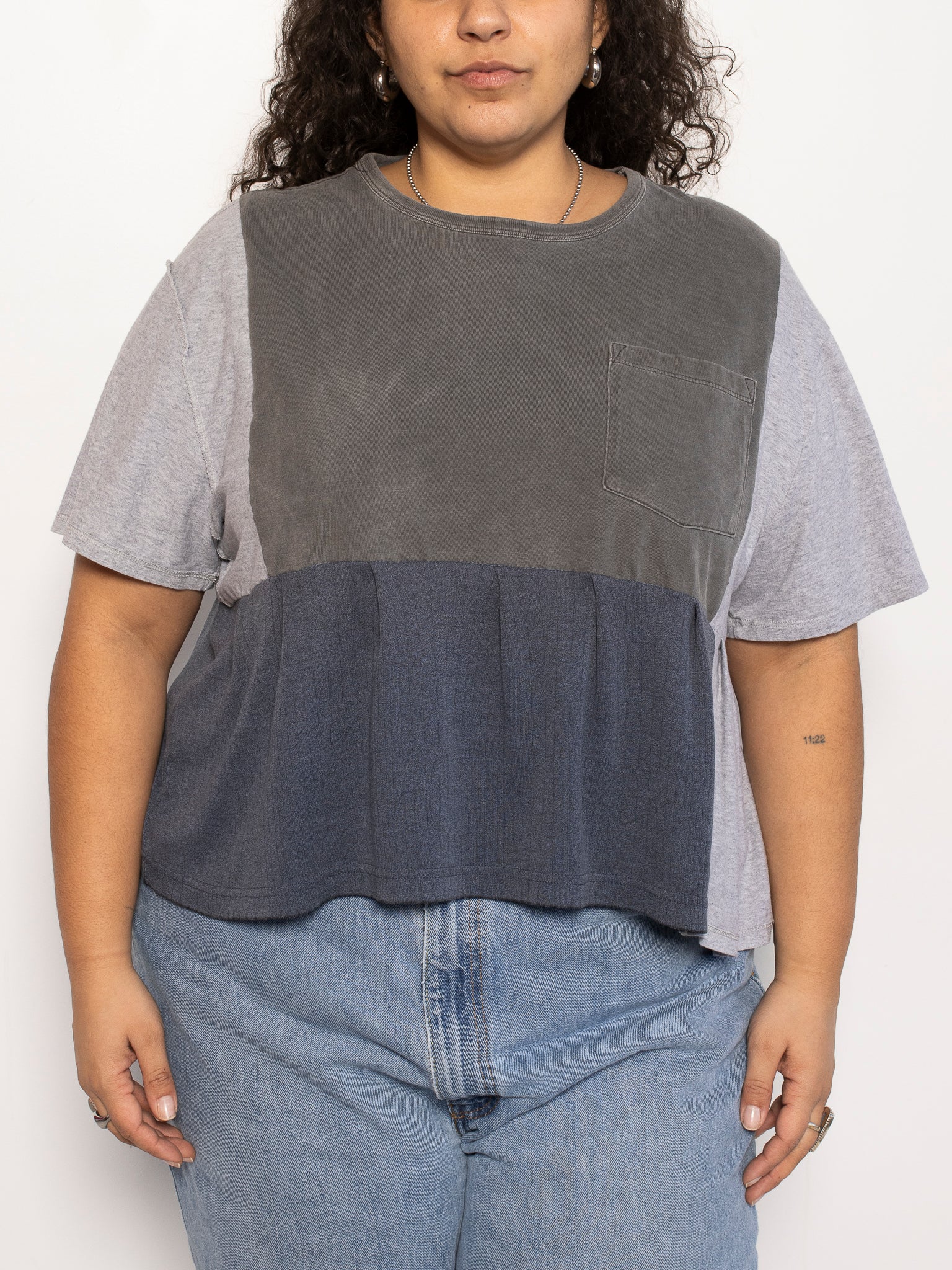 Playback Threads - Grey Peplum Tee (1X)