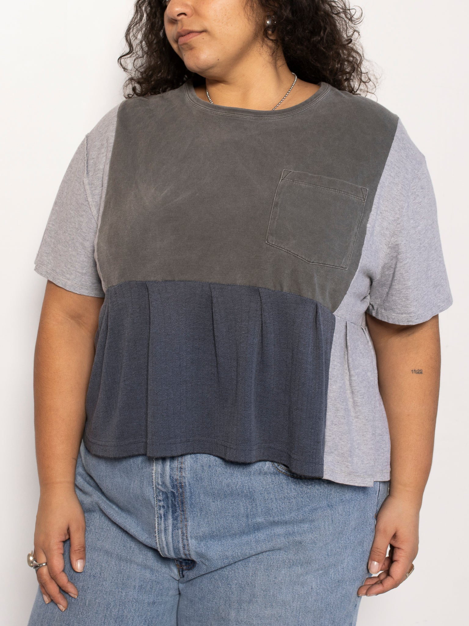 Playback Threads - Grey Peplum Tee (1X)