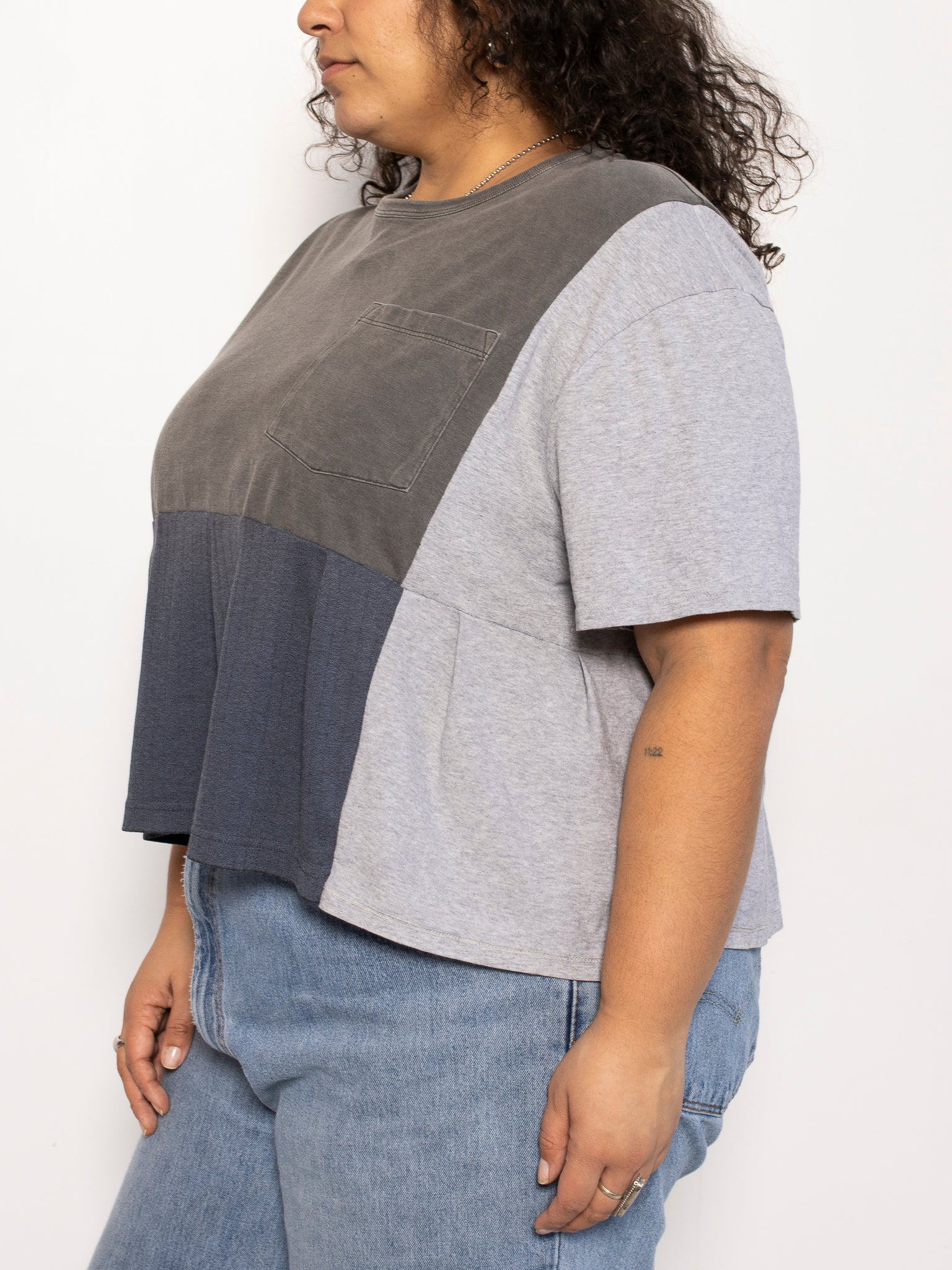 Playback Threads - Grey Peplum Tee (1X)