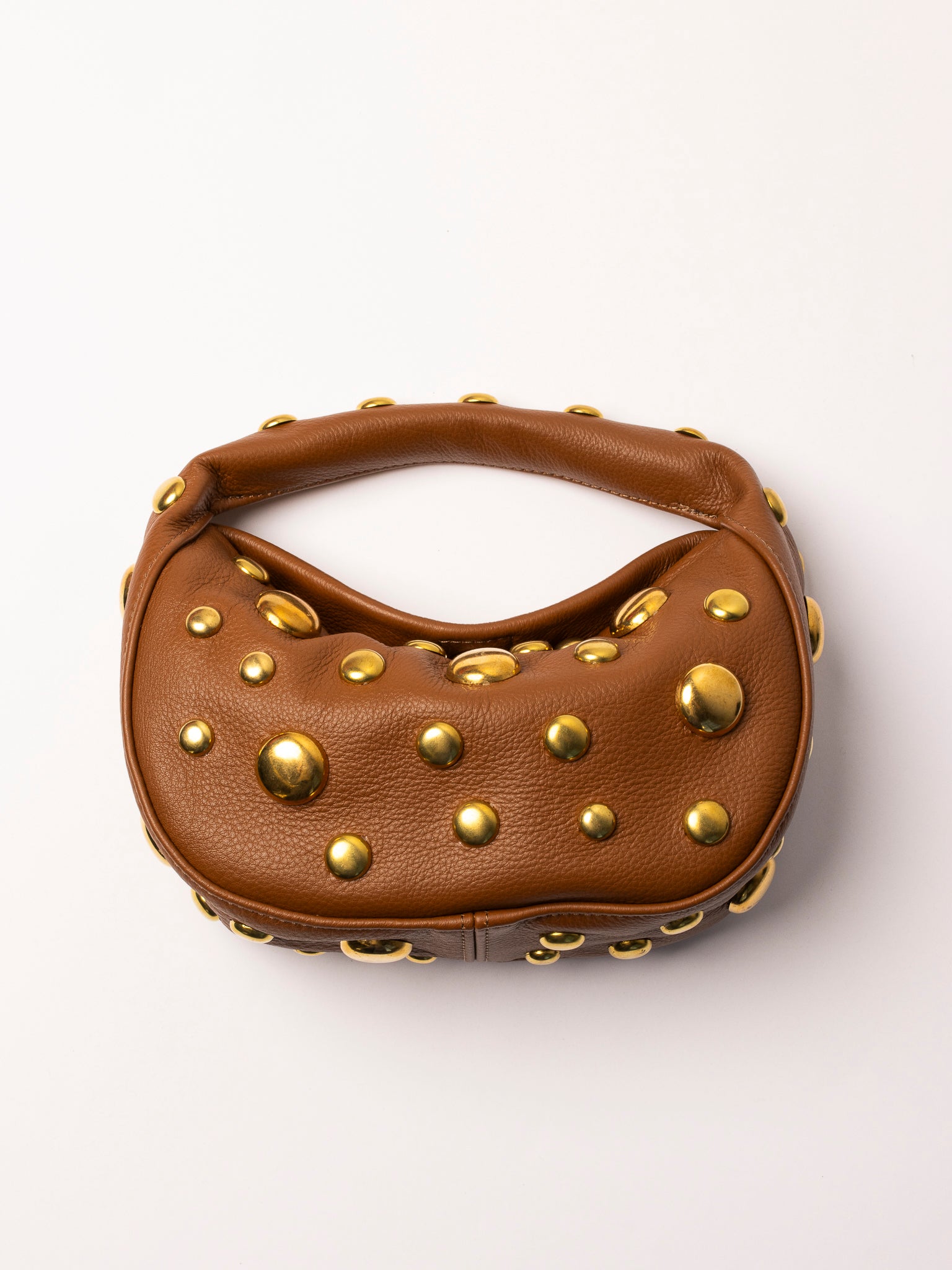 Danielle Bernard - Brown Leather Gold Stud Bag