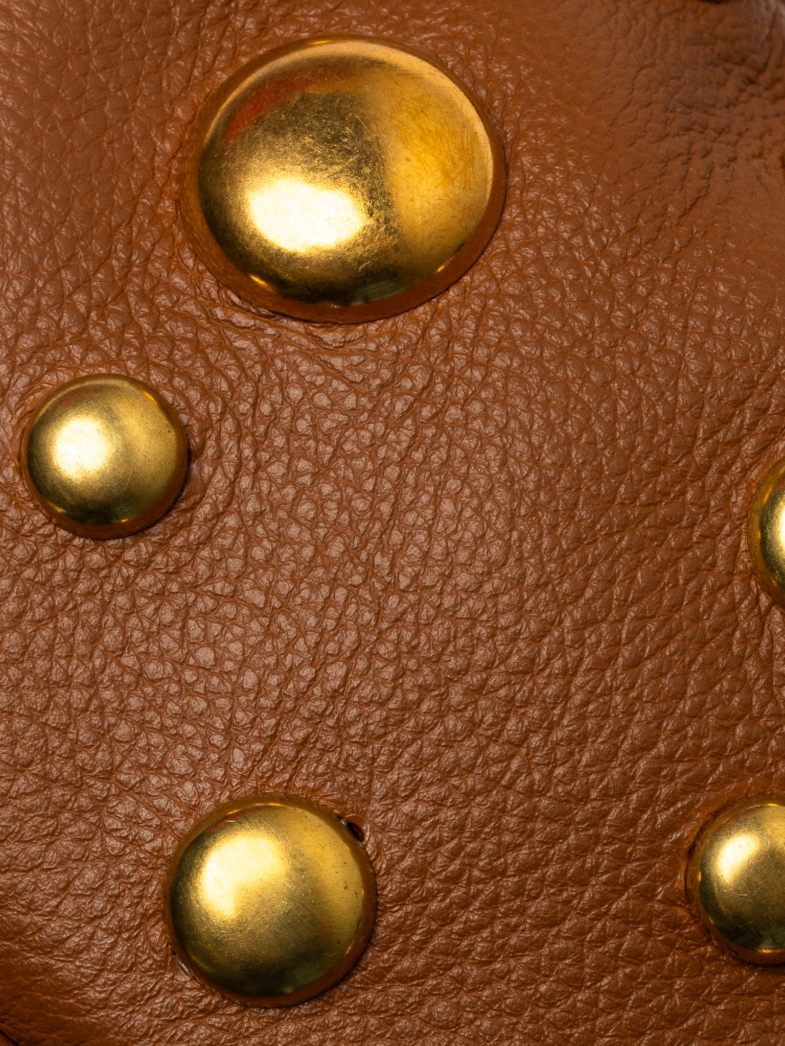 Danielle Bernard - Brown Leather Gold Stud Bag