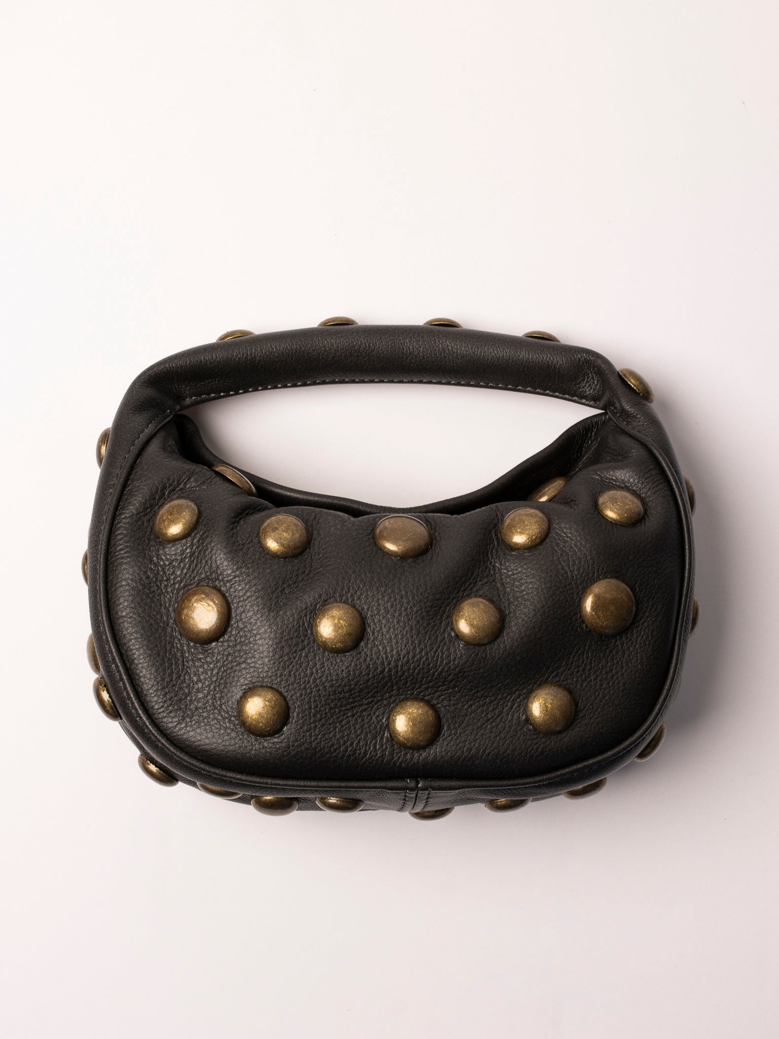 Danielle Bernard - Black Washed Gold Stud Bag