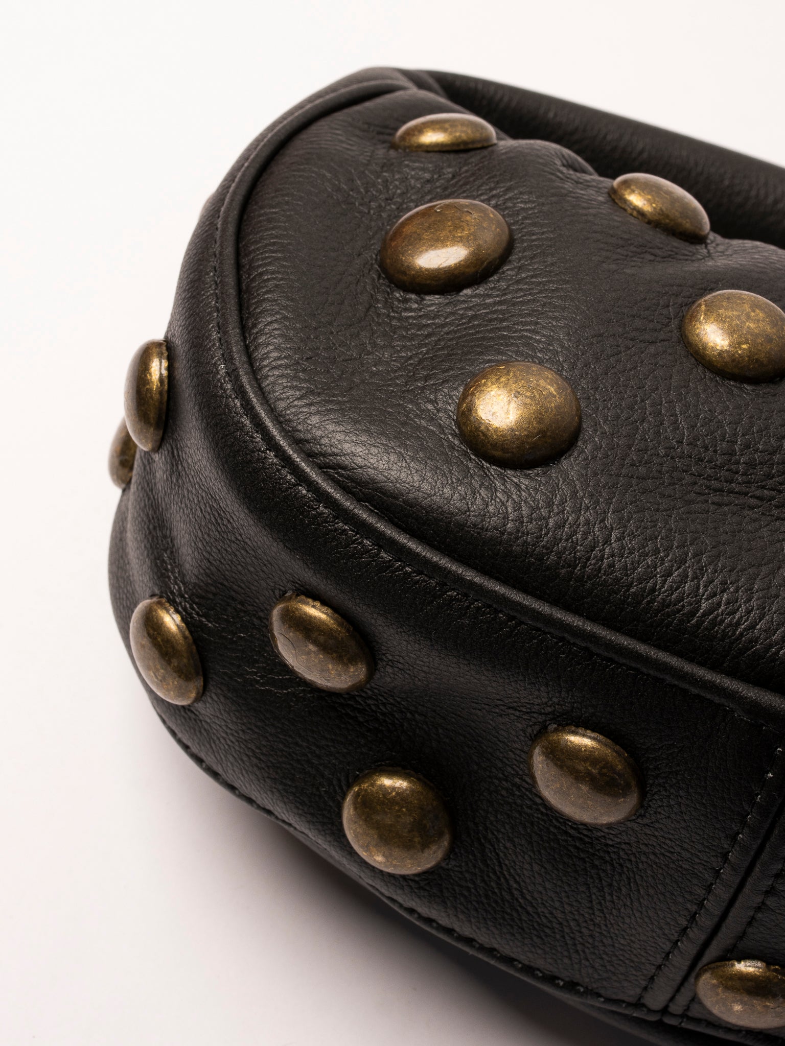 Danielle Bernard - Black Washed Gold Stud Bag