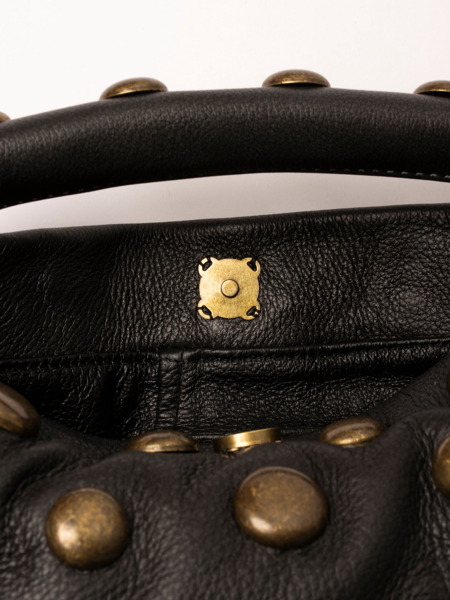 Danielle Bernard - Black Washed Gold Stud Bag