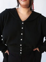 Noble - Ash Waffle Sailor Cardigan (XL-3X)