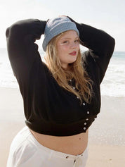 Noble - Ash Waffle Sailor Cardigan (XL-3X)