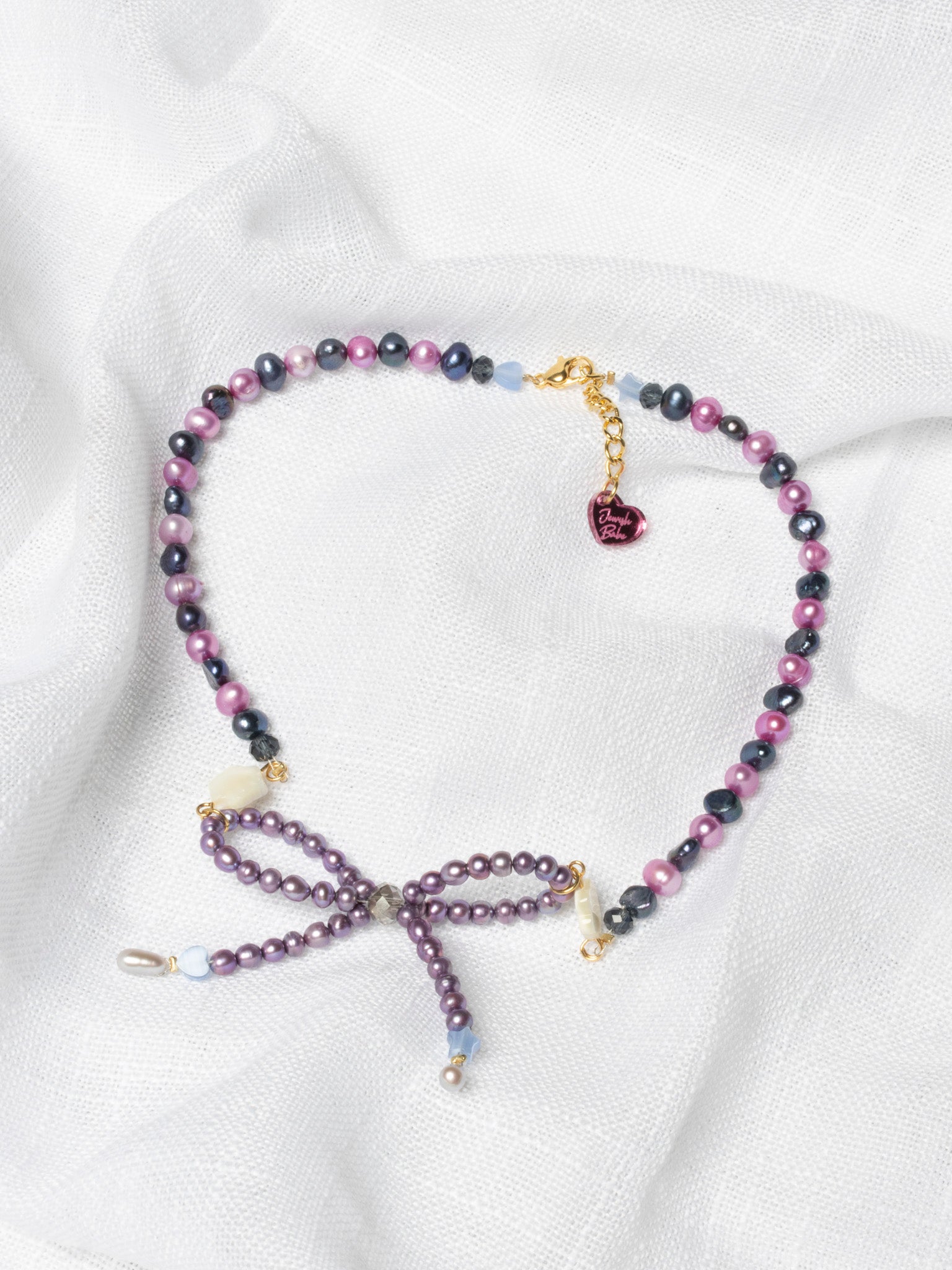 Jewels by Jewish Babe - Purple Single Bow Necklace