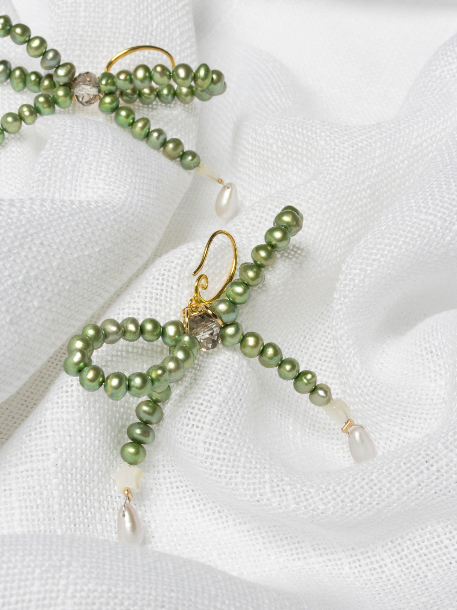 Jewels by Jewish Babe - Green Bow Earrings