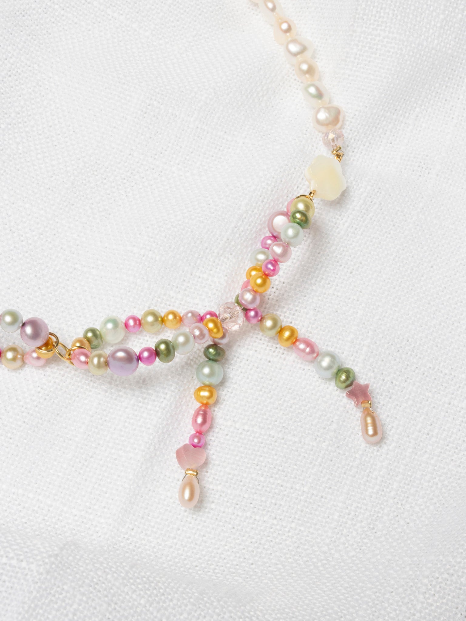 Jewels by Jewish Babe - Rainbow Triple Bow Necklace