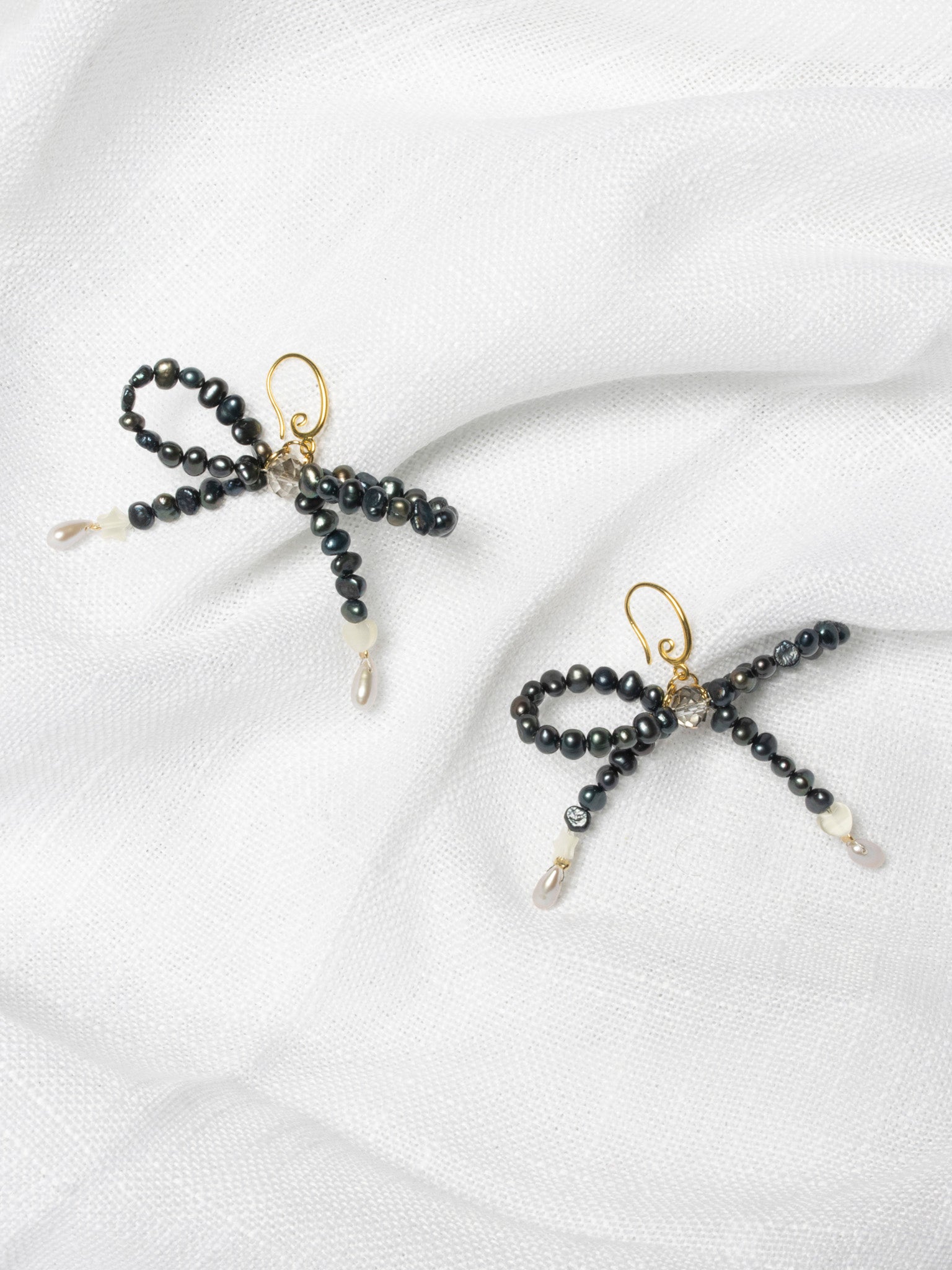 Jewels by Jewish Babe - Navy Bow Earrings