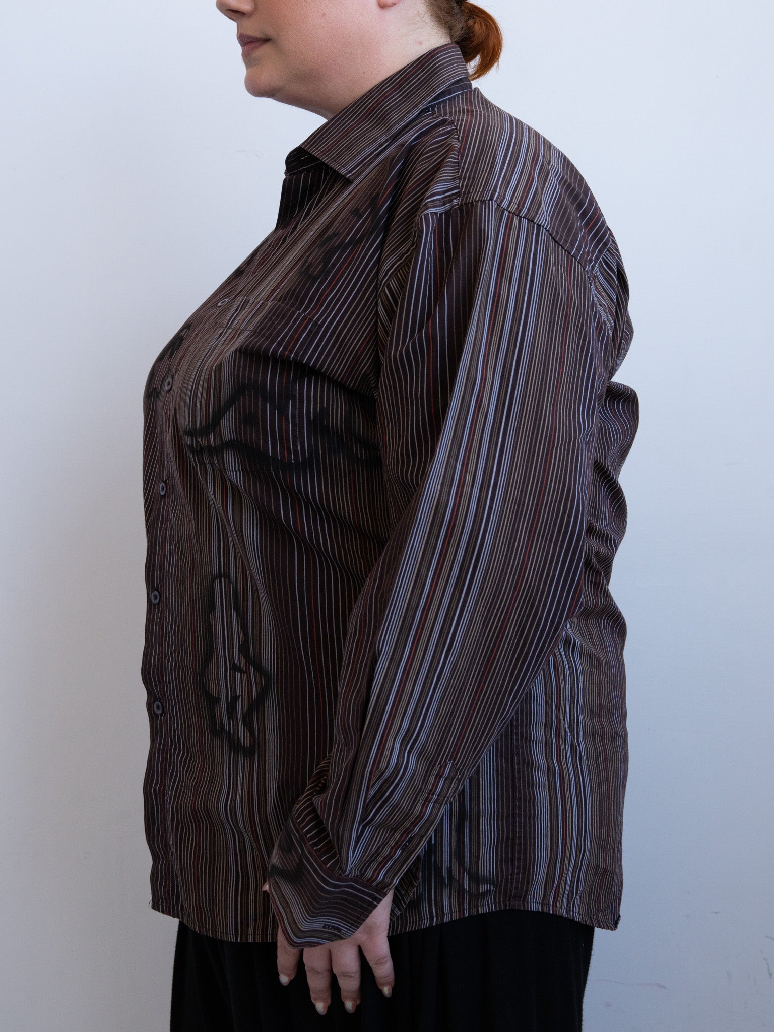 Femlord x BRZ - Brown Stripe Leading Lady Shirt (1X/2X)