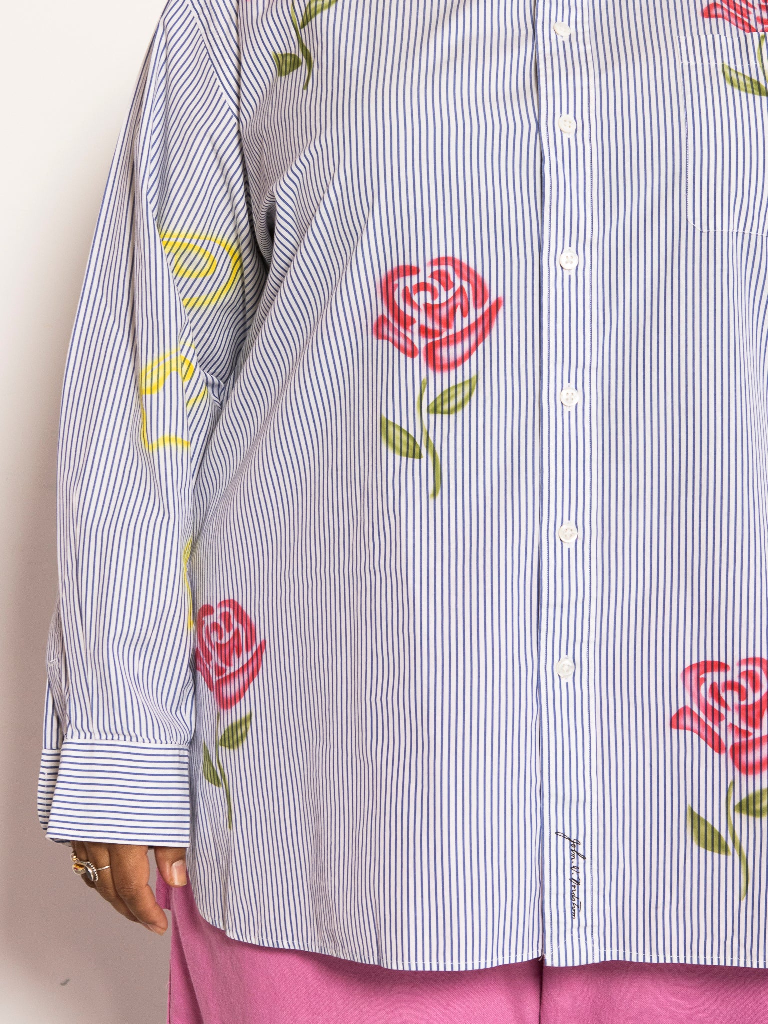 Femlord x BRZ - Valentine's Blue Stripe Rose Shirt (2X)