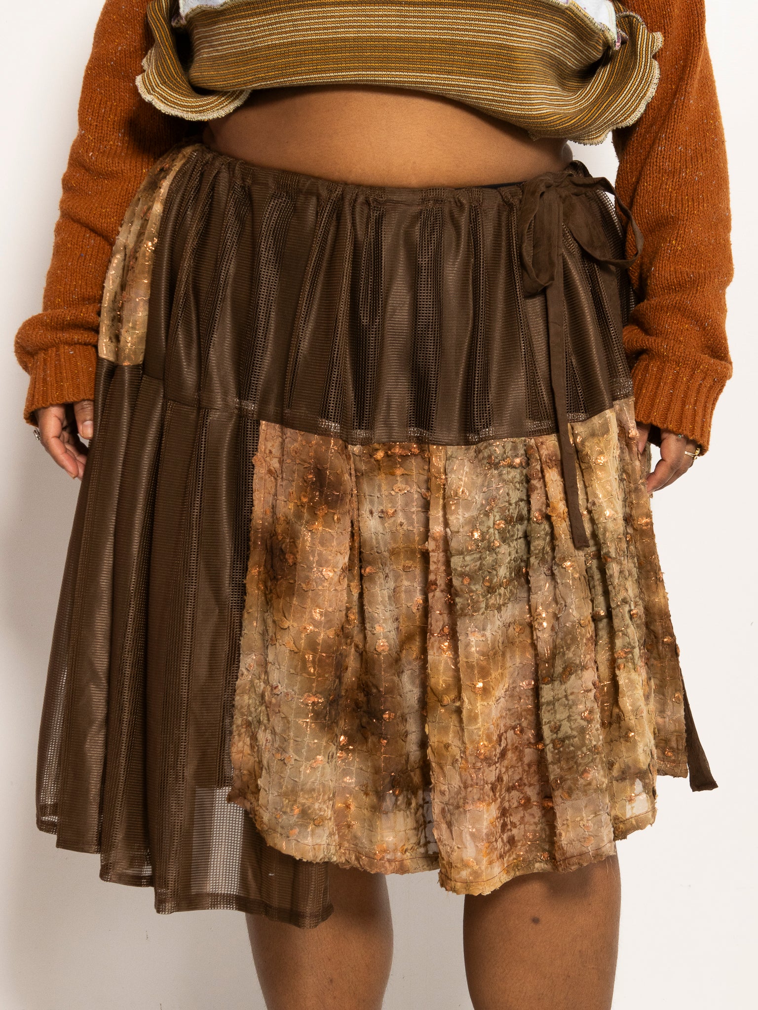 makmak - Brown Asymmetric Skirt (S-5X)