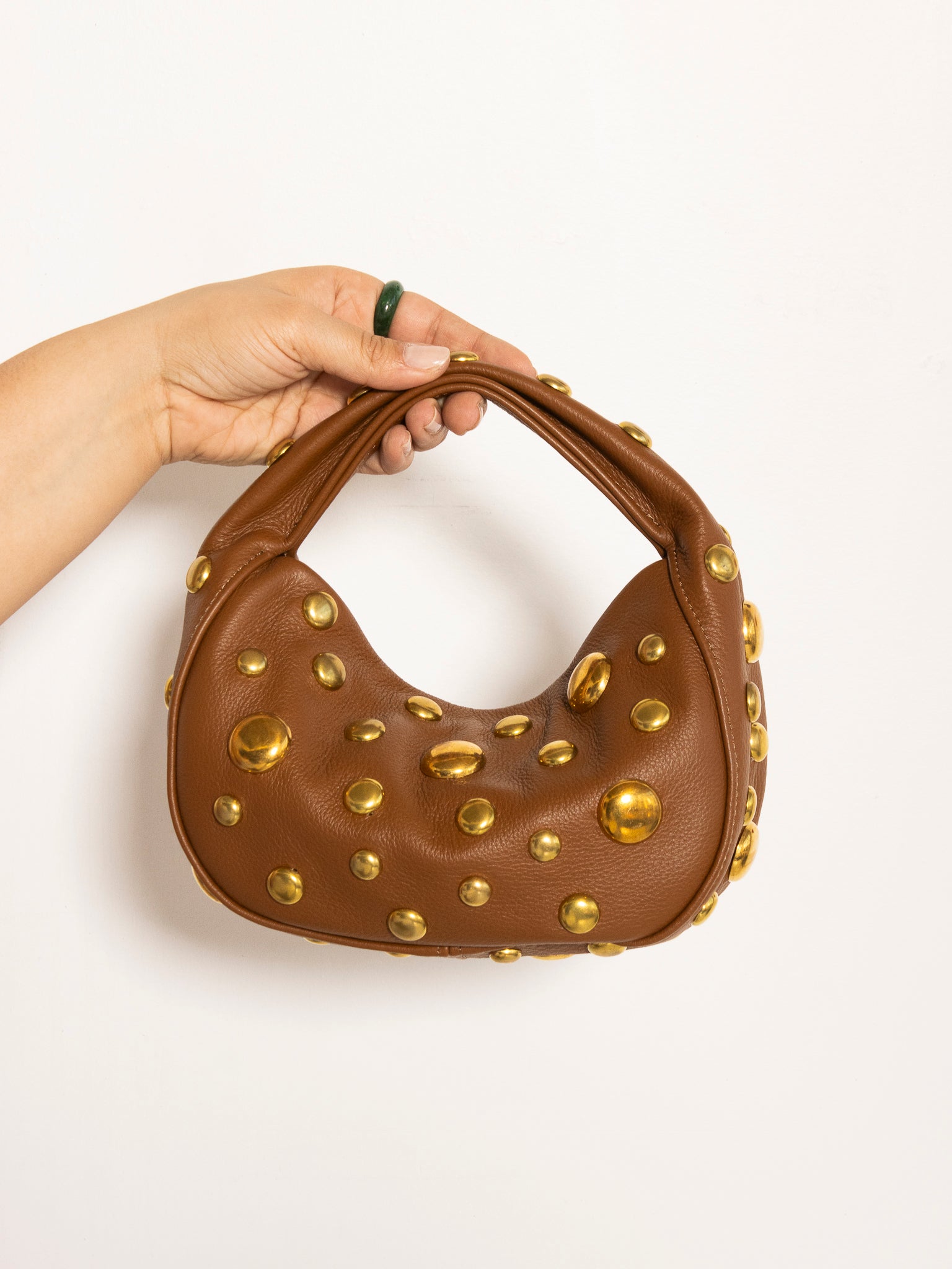 Danielle Bernard - Brown Gold Stud Bag