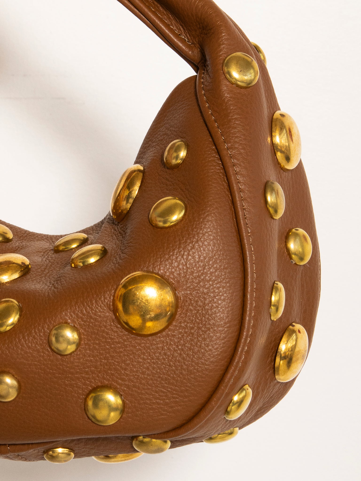 Danielle Bernard - Brown Gold Stud Bag