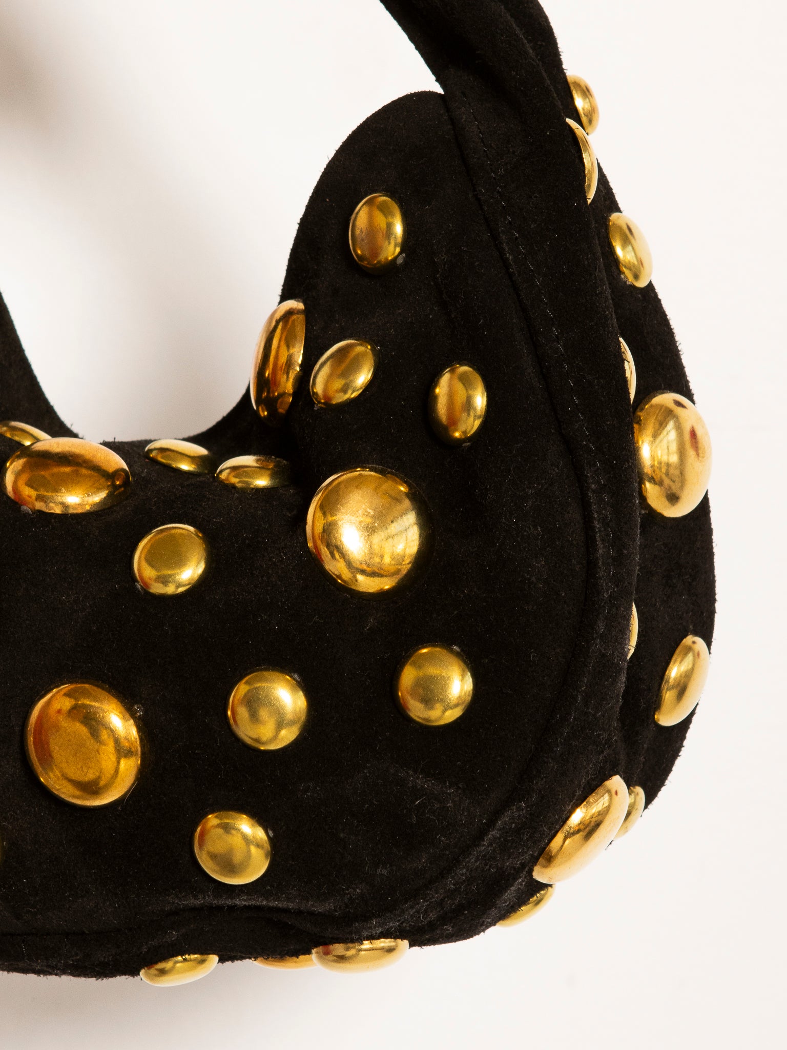 Danielle Bernard - Black Gold Suede Stud Bag