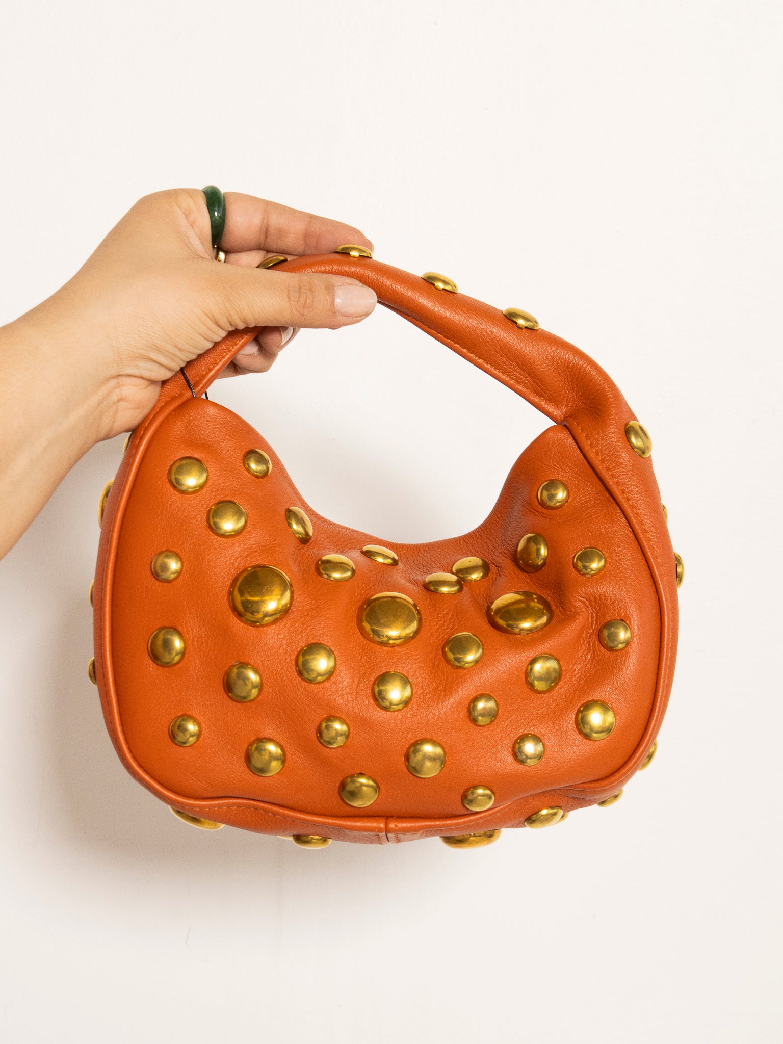 Danielle Bernard - Orange Gold Stud Bag