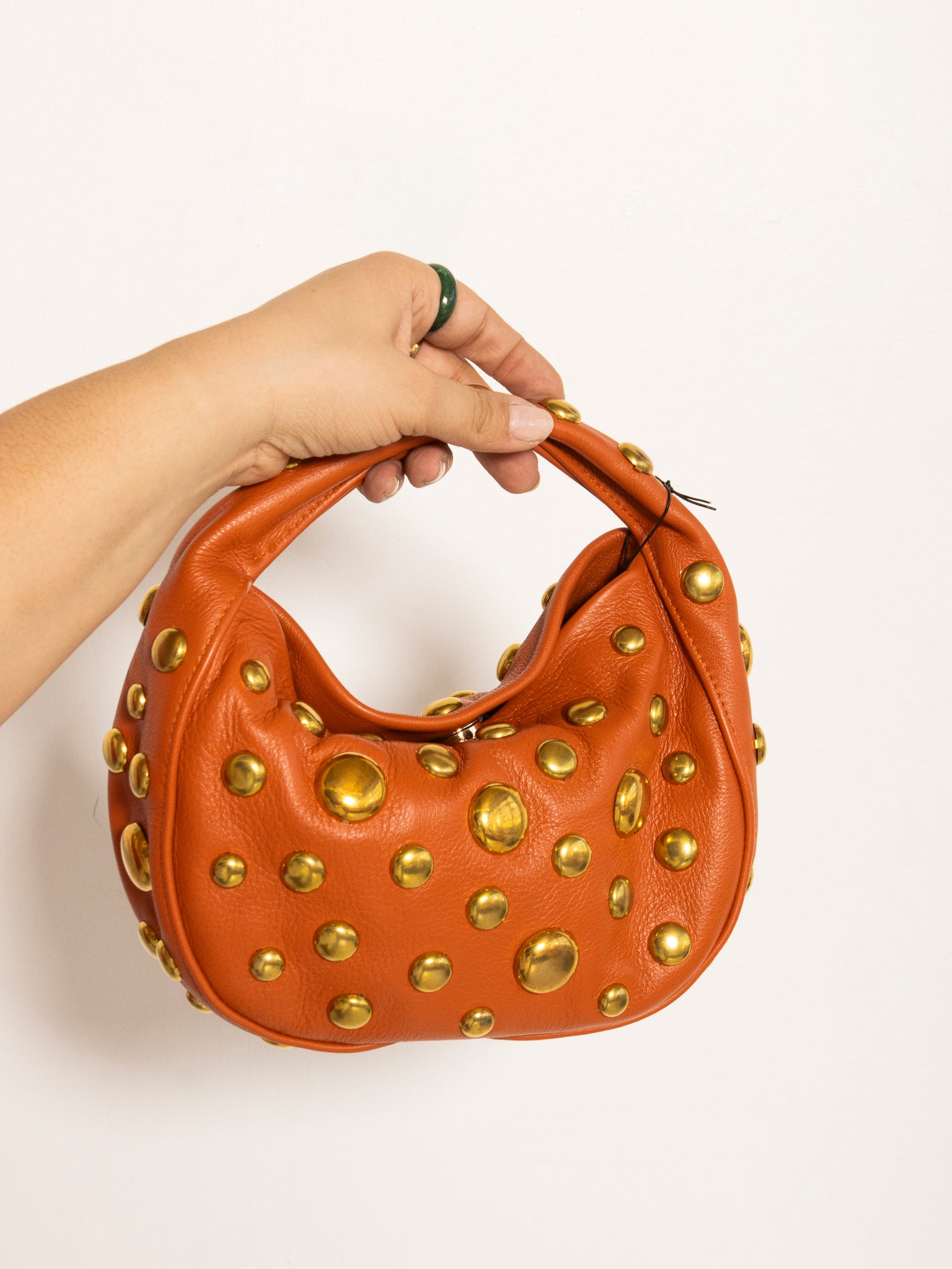 Danielle Bernard - Orange Gold Stud Bag