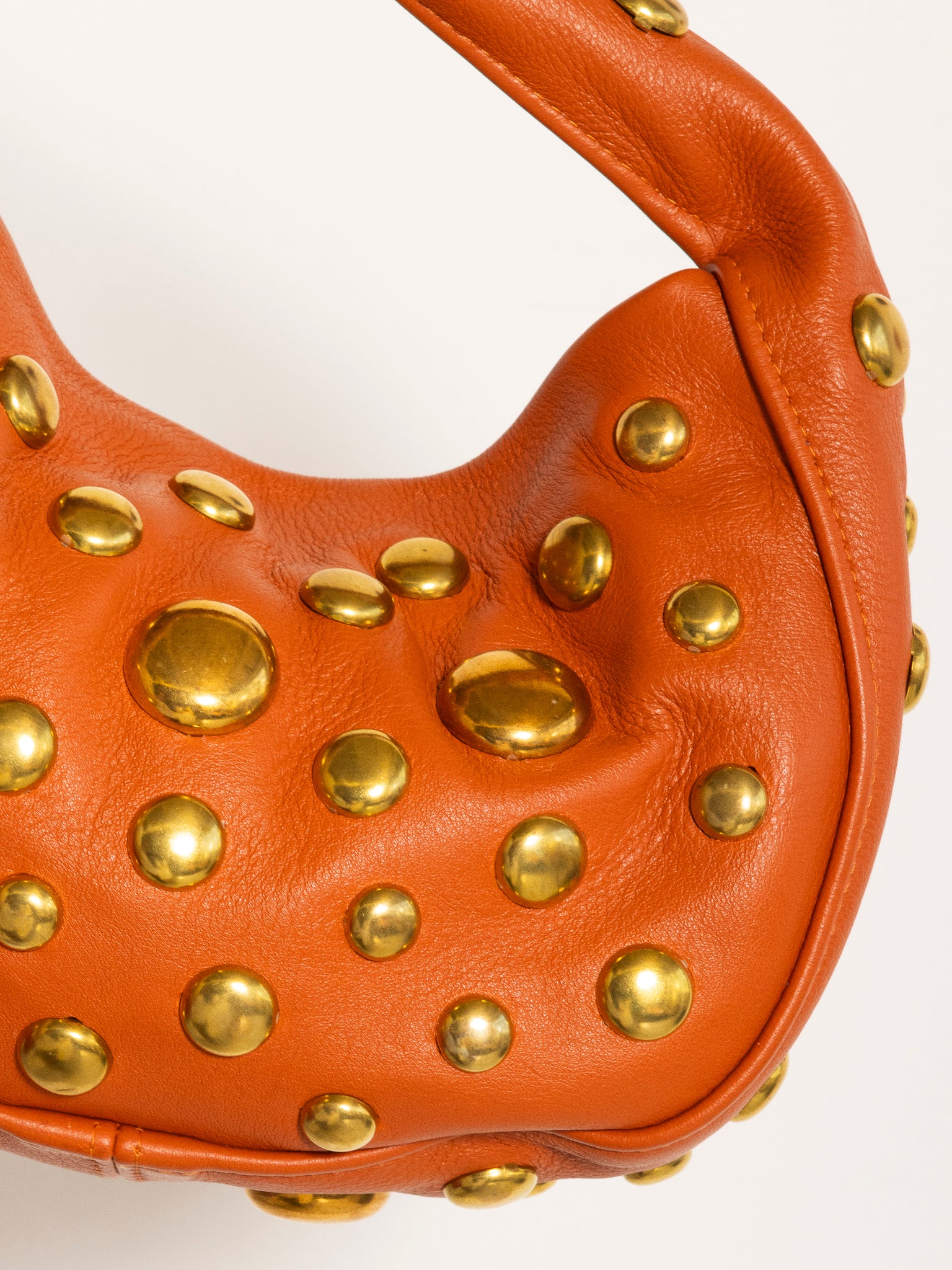 Danielle Bernard - Orange Gold Stud Bag