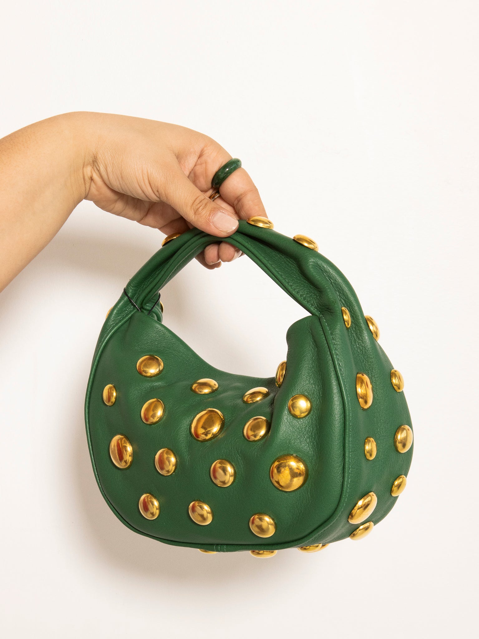 Danielle Bernard - Green Gold Stud Bag