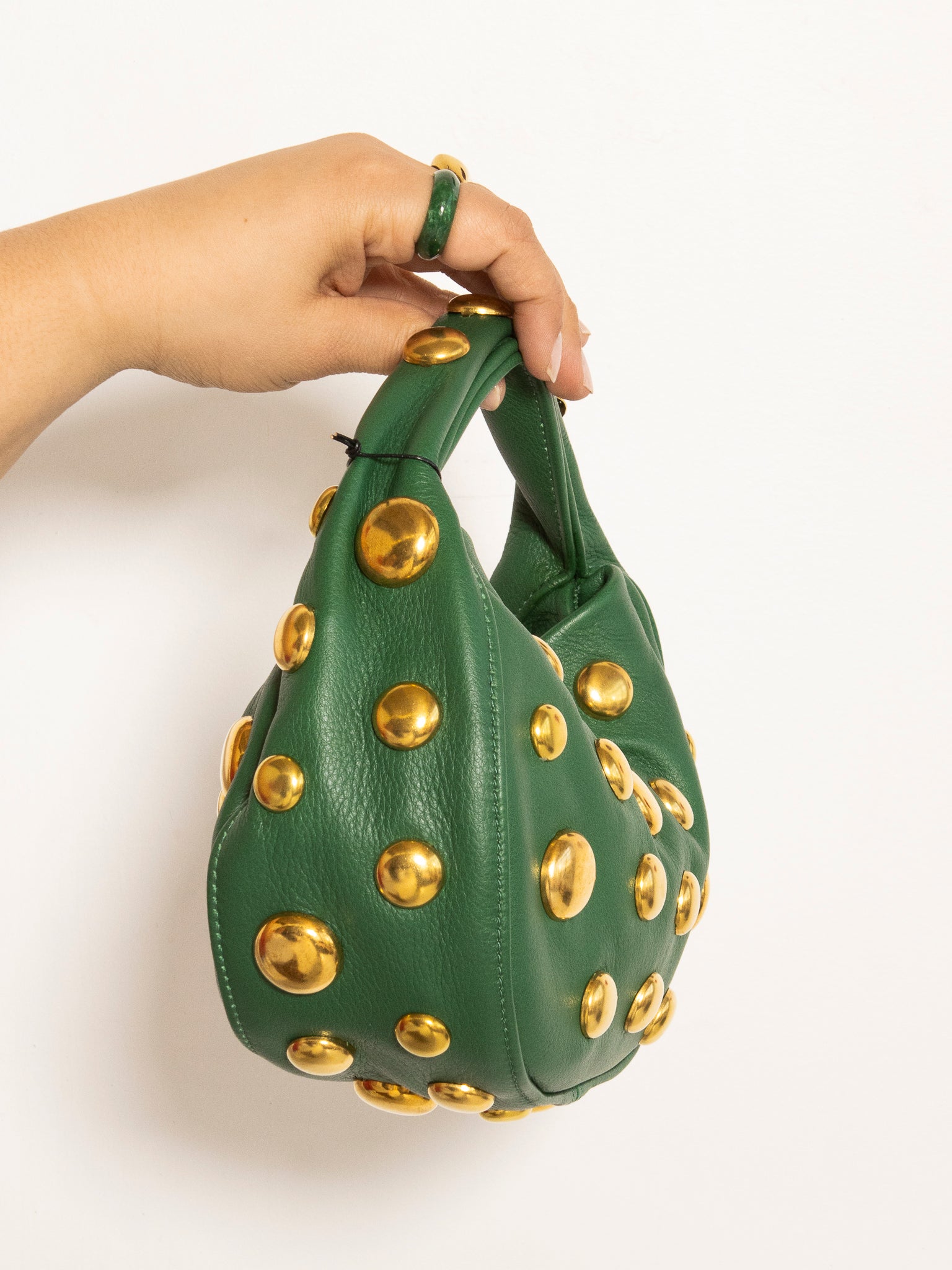 Danielle Bernard - Green Gold Stud Bag