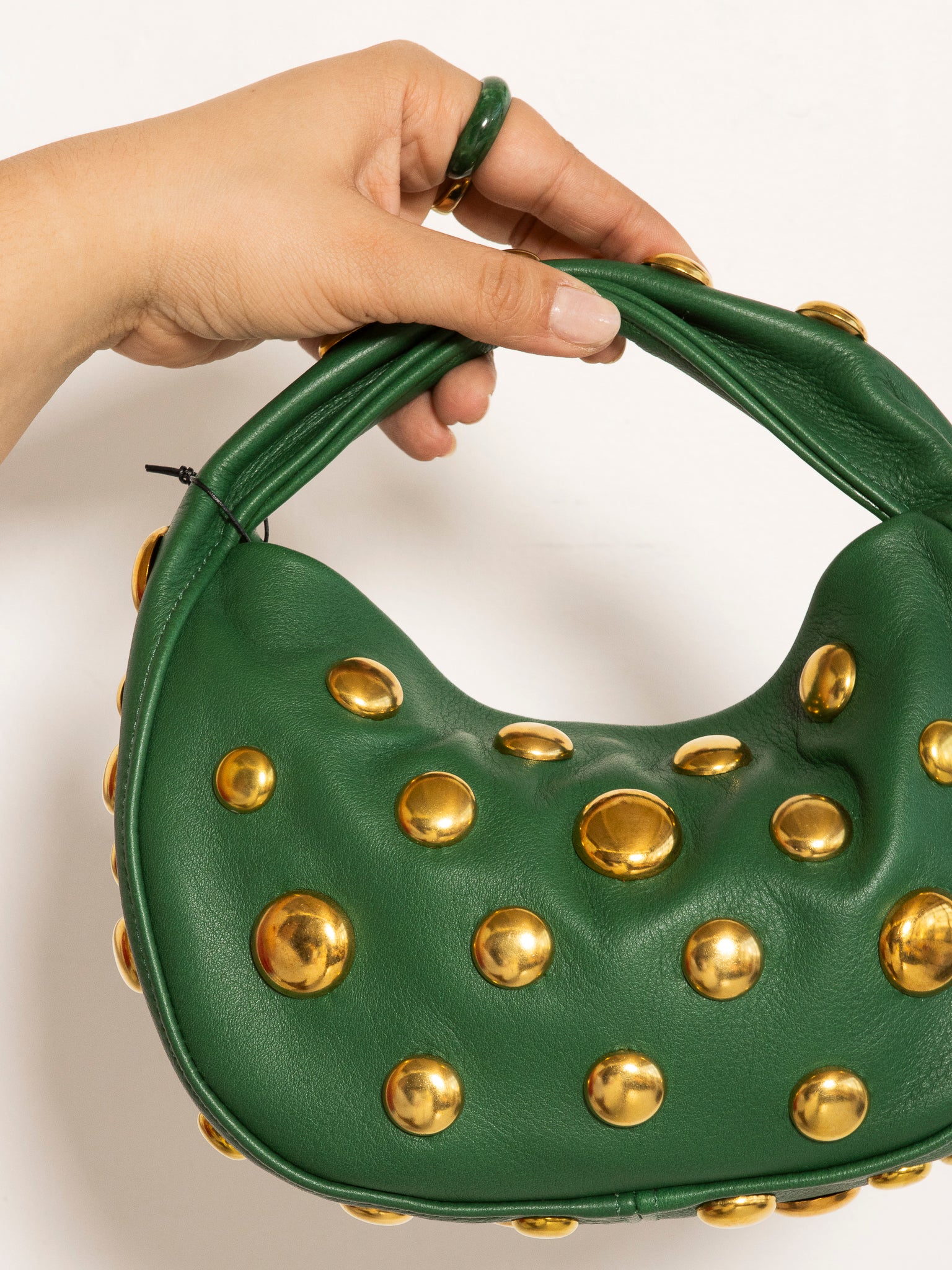 Danielle Bernard - Green Gold Stud Bag