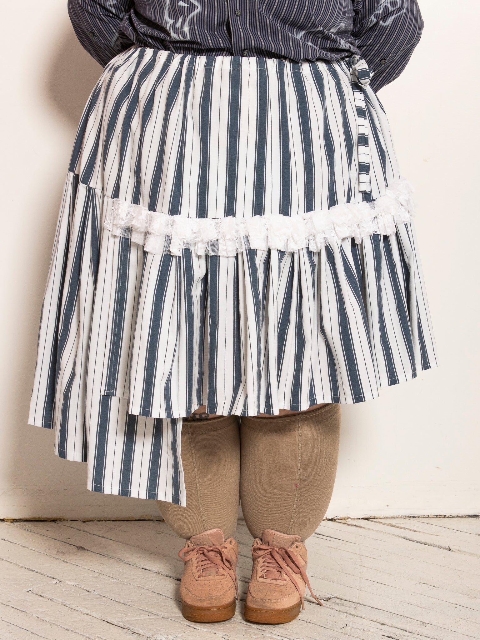 makmak - Striped Asymmetrical Skirt (S-5X)