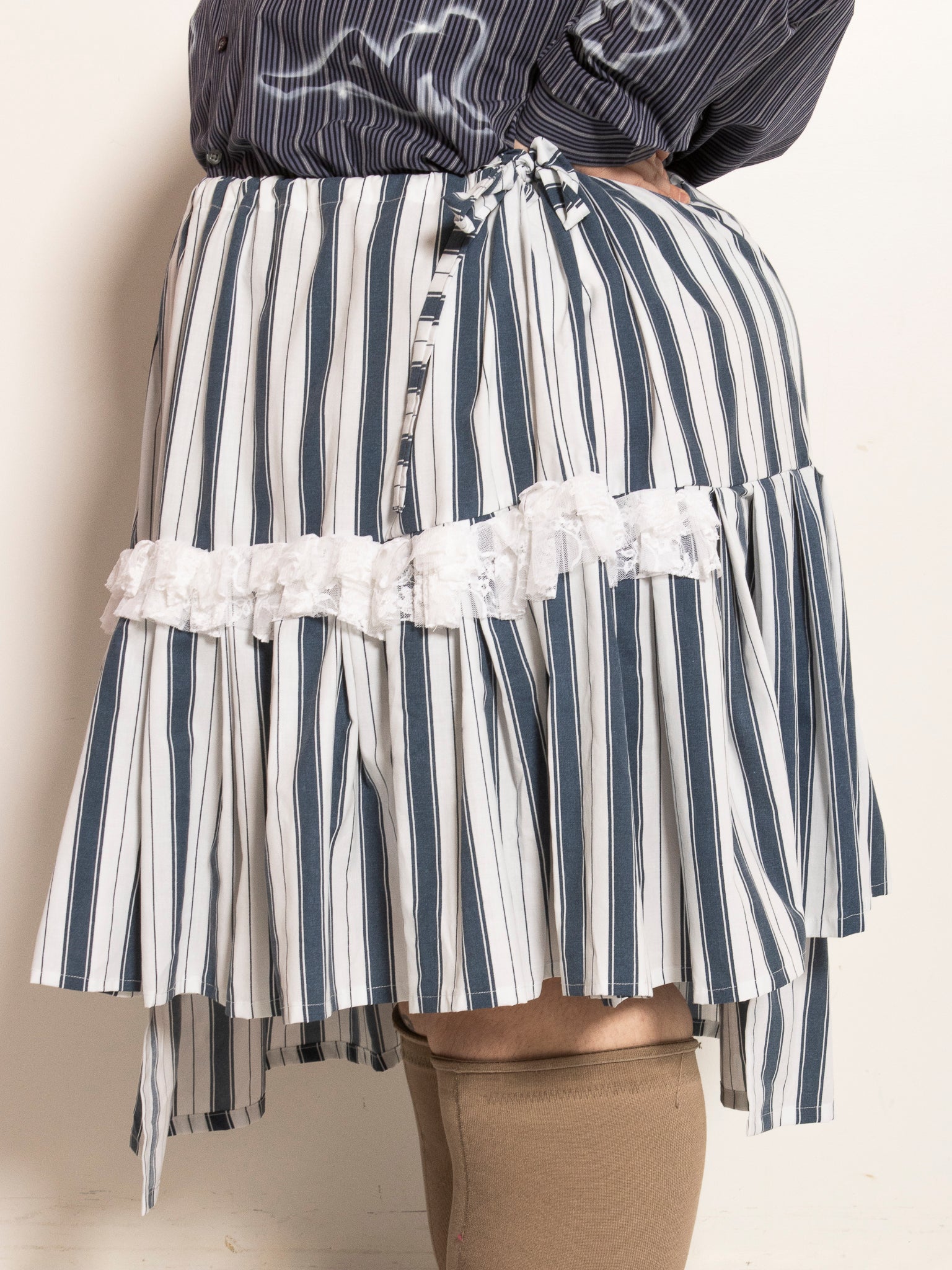 makmak - Striped Asymmetrical Skirt (S-5X)