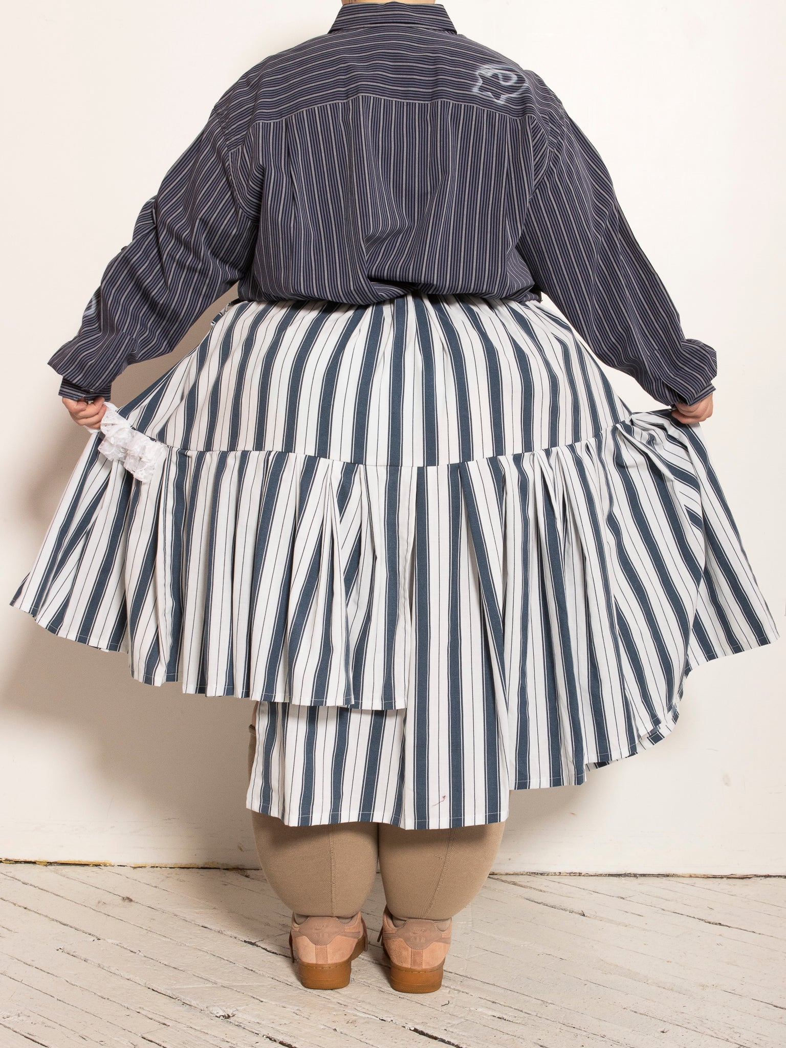 makmak - Striped Asymmetrical Skirt (S-5X)