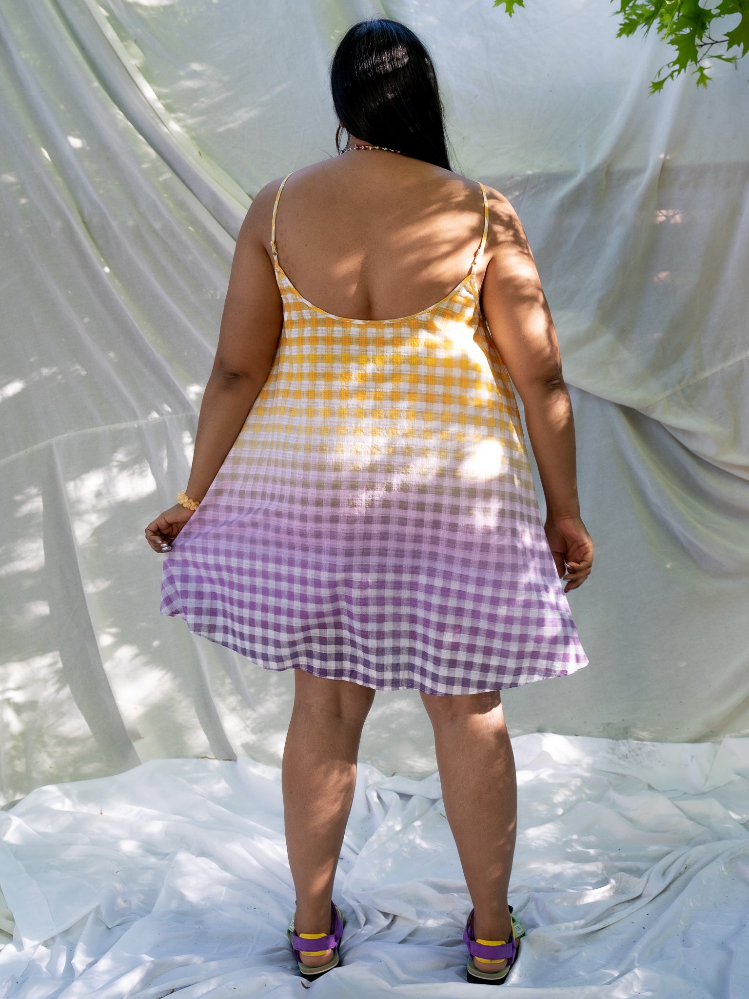 Abacaxi - Slip Dress in Cosmic Gingham